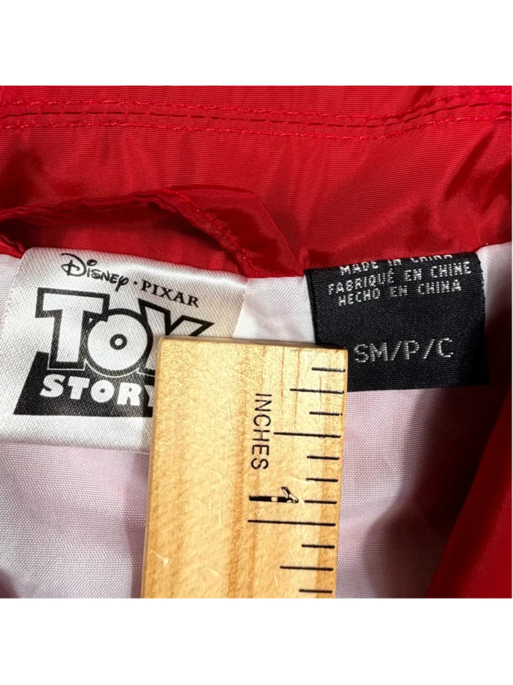 Disney Pixar Toy Story Pizza Planet Coaches Jacket Red Windbreaker Mens Small